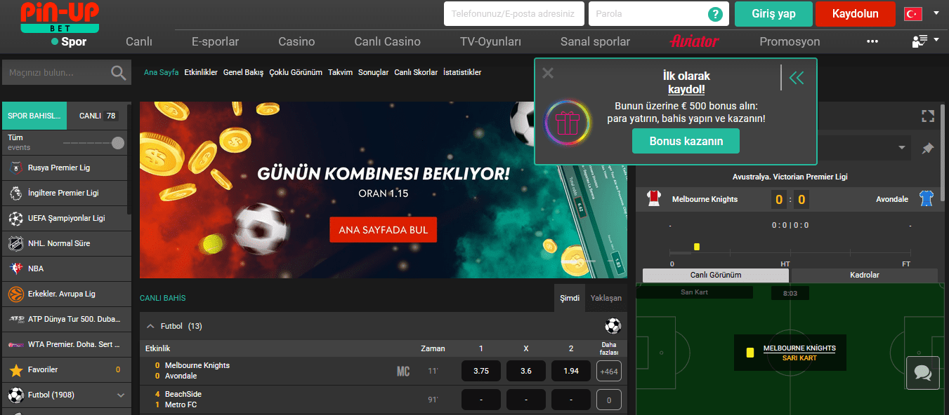 Pin-Up bet bahisçisi ve Pin-Up kumarhanesi Türkiye'de